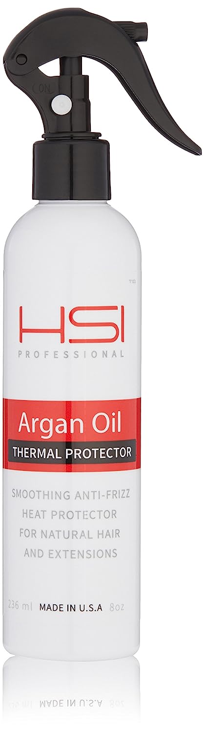 Protecteur thermique à l'huile d'argan HSI PROFESSIONAL |  Protégez jusqu'à 450º F des fers plats - les meilleurs produits de protection contre la chaleur pour coiffer les cheveux