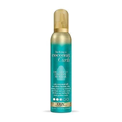 OGX Locking + Coconut Curls Mousse crémeuse décadente, 7,9 oz